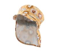 Sterntaler Unisex Peaked Cap with Neck Protection Cotton Printed with Lion Sun Hat, Golden Brown, 6