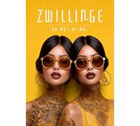 Sternzeichen Zwillinge Notizbuch: Softcover Notiz- und Tagebuch A5 / Geschenk für Astrologie-Fans / 99 nummerierte Seiten mit Punkteraster / New Moon Club Zwillinge 01