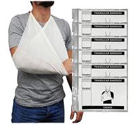 Steroplast Calico Cotton Triangular Arm Sling Shoulder Support Bandage Dressing, 90cm x 90cm x 127cm - 6 Pack