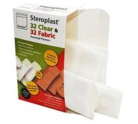 Steroplast Premium 64 Assorted Clear + Fabric Wound Injury Plasters (32 Clear + 32 Fabric) - 1 Box