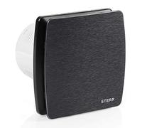 STERR Bathroom Extractor Fan LFS100-QB 100 mm with Backdraft Shutter Black - Silent Bathroom Fan