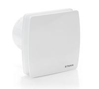 STERR Bathroom Extractor Fan LFS100-QM 100 mm with Motion Sensor and Backdraft Shutter White - Silent Bathroom Fan