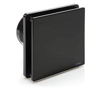 STERR Black Bathroom Fan 4 inches / 100 mm with TIMER - Extractor Fan - Glass Front - Modern Look - BFS100T-B - 9 W
