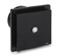 STERR Black Bathroom Fan 6 inches / 150 mm with PIR - Extractor Fan - Glass Front - Modern Look - BFS150P-B - 25 W