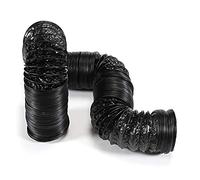 STERR Reinforced Flexible Hose 80mm x 10m - Aluminium & Polyester Laminate - Ventilation Ducts - Black - 10m Length, 500g Weight, 1 Count