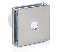 STERR Silver Bathroom Fan 4 inches / 100 mm with LED + PIR - Extractor Fan - Stainless Steel Front - Modern Look - BFS100LP-S - 10 W