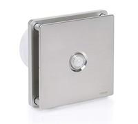 STERR Silver Bathroom Fan 4 inches / 100 mm with PIR - Extractor Fan - Stainless Steel Front - Modern Look - BFS100P-S - 10 W