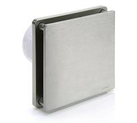 STERR Silver Bathroom Fan with Timer 4 inches / 100 mm - Extractor Fan - Stainless Steel Front - BFS100T-S