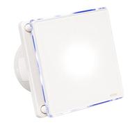 STERR White Bathroom Fan 100 mm with LED - Glass Front Panel - Modern Look - BFS100L
