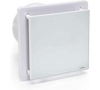 STERR White Bathroom Fan 6 inches / 150 mm with HYGROSTAT - Extractor Fan - Glass Front - Modern Look - BFS150H - 25 W