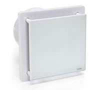 STERR White Bathroom Fan 6 inches / 150 mm with TIMER - Extractor Fan - Glass Front - Modern Look - BFS150T - 25 W
