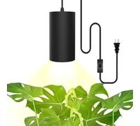 STERREN Plant Grow Light,Led Pendant Light for Indoor Plants,Full Spectrum Hanging Grow Lights with 21 FT Height Adjustable Power Cord, ON/Off Switch Black Plant Lights for Indoor Plant Growing