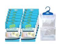 STERUN 12 Wardrobe Dehumidifier Hanging Bags With Leak Proof Storage Bag & Hanging Hook Ideal To Stop Mould, Mildew & Condensation For Wardrobe | Hanging Dehumidifier Bags | Damp Remover (Pack of 12)