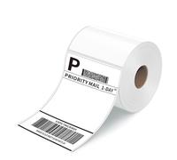 STERUN 4X6 Thermal Labels Roll - 100mm x 150mm 500 Labels, For Thermal Label Printers - Durable, Easy Peel, Self Adhesive - Compatible with Royal Mail, Ebay, Amazon, FedEx, Shopify (5 Roll)