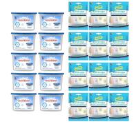 STERUN Dehumidifier Combo Pack 10x 500ml Interior Dehumidifier & 12x Hanging Wardrobe Dehumidifier Bags Moisture Absorber Damp Mould Condensation For Home Bedroom Garage Caravan