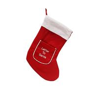 STERUN Double Sided Fleece Polyester Stocking With Letter To Santa Pocket & Hanging Rope Ideal For Christmas Decoration, Storage Gifts Size 58x34cm | Christmas Stocking | Xmas Stockings