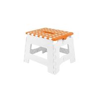 Sterun Folding Step Stool With Carry Handle & Anti Skid Footpad For Kids & Adults | Foldable Step Stool | 9 Inch, Orange/White