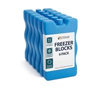 STERUN Freezer Blocks Family Pack Reusable - Keeps Food and Drink Cooler for Hours Ice Blocks for Lunch Boxes Outdoor Picnic, Camping (6 Pack)