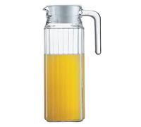 STERUN Glassy Transparent Fridge Water Fruit Juices Liquors Jug with Lid 1.1L Capacity