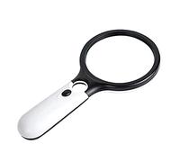STERUN Heavy-Duty Magnifying Glass Lightweight With LED Light And Double Lens 3X & 45X For Macular Degeneration Seniors, Adults with Hobbies, and Children with Curiosity (White)
