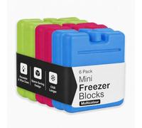 STERUN Multicolour Freezer Blocks 6 Pack, Ice Pack Freezer Cooler Bag For Lunch Boxes, Coolers & Camping | Ice Packs For Cool Box, Coolers