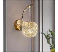 Stesulfr 2 Lights Modern Crystal Shade Wall Sconces Crystal Globe Shade Champagne Finish Bedside Wall light Fixtures Adjustable Night Light Suitable for Bathroom Bedroom Living Room Dining Room Wall L