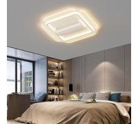 Stesulfr Bladeless Ceiling Fans with Lights Thin Ceiling Fan Dimmable LED Aluminum Square Ceiling Fan with Lighting 6 Speeds Modern Silent Ceiling Fan for Bedroom Living Room Kitchen Island Restaurant