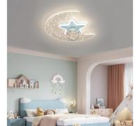 Stesulfr Ceiling Light Creative Children's Room Dimmable LED Ceiling Lighting with Remote Control Chandelier Moon Shape Ceiling Lamp Modern Decorative Lighting Fixture Suitable for Boys Girls Bedroom