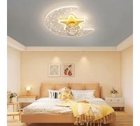 Stesulfr Ceiling Light Creative Children's Room Dimmable LED Ceiling Lighting with Remote Control Chandelier Moon Shape Ceiling Lamp Modern Decorative Lighting Fixture Suitable for Boys Girls Bedroom