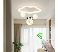 Stesulfr Children's room lamp cartoon panda LED ceiling lamp white metal ceiling Light 3 ball bedroom chandelier dimmable simple lighting cloakroom baby room kitchen bedroom lamp(C Style)