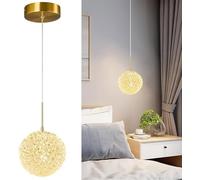 Stesulfr Crystal Chandelier Modern Kitchen Island Pendant Light Adjustable Gold Ceiling Lighting Above Island Hanging Lamp for Kitchen Island Living Room Bedroom Dining Room Foyer Bar(1PC)