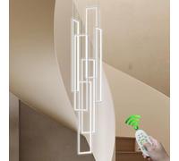 Stesulfr Modern Led Chandelier with Remote Foyer Chandeliers for High Ceilings 6 Lights 3000-6500K Dimmable Large Chandelier Staircase Pendant Light Fixture for Entryway Living Room Villa Hotel(White,