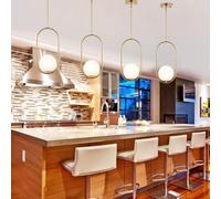 Stesulfr Modern Pendant Light E14 Simple Style Dining Table Glass Chandelier Metal Oval Lampshade Adjustable Height Bedside Lamp Suitable for Living Room Bedroom Corridor Hotel Ceiling Lighting