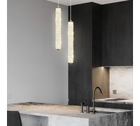 Stesulfr Modern Pendant Light Gold Chandelier mini Crystal Dining Room Hanging Lamp Fixture Adjustable Bedside Light Island Above Ceiling lamp for Kitchen Island Bedroom bar