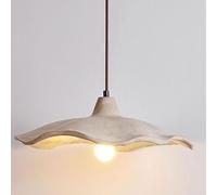 Stesulfr Pendant Lamp Retro Wabi Sabi Style Kitchen Island Light Concrete Lotus Shape Lampshade E27 Hanging Light Gray Cement Ceiling Chandelier Suitable for Bedroom Living Room Dining Room