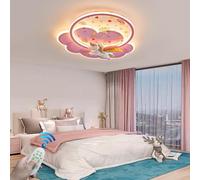 Stesulfr Pink ceiling lamp with remote control modern dimmable LED children's room ceiling Light creative cloud unicorn decoration ceiling lighting suitable for kitchen bedroom girl room lamp(Unicorn)