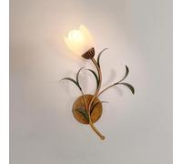 Stesulfr Vintage Flower Wall Sconces Pastoral Style Wall Lamp Home Decor Creative 1 Head Wall Light Farmhouse Wall Lighting for Living Room Hallway & Bedside Light Floral Glass Lampshade