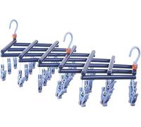 STETHI Sock Dryer Outdoor, 29 Clips Sock Hanger for Washing Line, Windproof Sock Dryer Foldable Hanging Dryer Travel Hanger Hook Clips Laundry Peg for Socks Underwear Towel Baby Clothes (Purple)