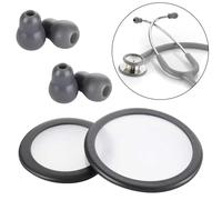 Stethoscope Bell Diaphragm Cover and Eartips Replacement Parts Compatible with Littmann Stethoscope Replacement Kit Fits Classic 3, Cardiology 3 & Cardiology 4 Stethoscope(grey)