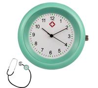 Stethoscope Clock - Clip-on Stethoscope Watch with Symbols, Chest Watch for Nurses, Water-Resistant Pocket Watch Brooch Fob for Doctor, Clinic Staff, Professionals, green, Se référer au descriptif,
