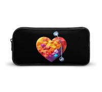 Stethoscope Colorful Heart Nurse Large Pencil Case Big Capacity Pencil Pouch Pen Bag Marker Pen Case for Women Men