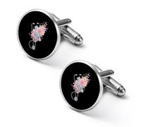 Stethoscope Flowers Men’s Metal Cufflinks Classic Cufflink Jewelry Gift for Studs Tuxedo Shirts Business Wedding