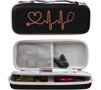 Stethoscope Hard Shell Carrying Case For General Brand With Spacious Interior Mesh Pocket Water Resistant Pu Eva Material Compact Lightweight Design For Nurse Ems Black(Black)