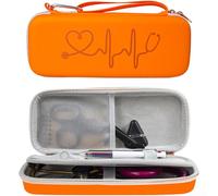 Stethoscope Hard Shell Carrying Case For General Brand With Spacious Interior Mesh Pocket Water Resistant Pu Eva Material Compact Lightweight Design For Nurse Ems Black(Orange)
