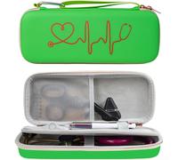 Stethoscope Hard Shell Carrying Case For General Brand With Spacious Interior Mesh Pocket Water Resistant Pu Eva Material Compact Lightweight Design For Nurse Ems Black(Green)