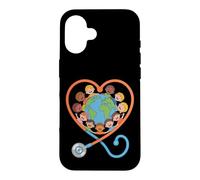 Stethoscope Heart Globe Multicultural Kids Design Case for iPhone 16