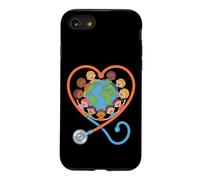 Stethoscope Heart Globe Multicultural Kids Design Case for iPhone SE (2020) / 7/8