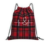 Stethoscope Heartbeat Doctor Nurse Unisex String Backpack Foldable Swimming Bag Lightweight Gym Sack For Travel Holidays Swim