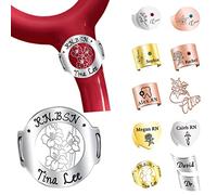 Stethoscope Name Tag Personalised Custom Stethoscope Engraved Name Charm with ID Tag, Nurses Week Gift for Nurse Doctor Medical Vet(Style1)