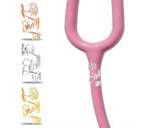 Stethoscope Name Tag Personalized, Stethoscope Charms Custom Name Tag Engraved Text Accessorie, Gift for Nurses Week, Medical Students, Doctors, Vet, Professional Assistant (Name Tag - Flowers)